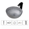 Bathroom Sinks Round Glass Basin Countertop Wash Basin With Tap