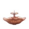 Lotus Leaf Shape Glass Basin Bathroom Countertop Waterfall Vessel Sink Tap Sink and Faucet Set