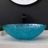 Tempered Glass Oval Shape Art Basin Bathroom Sink With Tap Crystal Vessel Sink