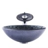 Special Tempered Vessel Sink in a Contemporary Round Bathroom Basin