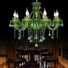 Bedroom Living Room Hallway European Style Crystal Green Chandelier Candle Pendant Light