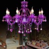 Bedroom Living Room Elegant Purple Crystal Ceiling Light European Chandelier