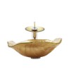 Wave Shape Glass Basin Bathroom Countertop Waterfall Vessel Sink Tap Sink and Faucet Set