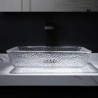 Rectangular Bathroom Washbasin with Crystal Glass Washbasin Art Countertop Basin