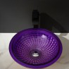 Round Shape Glass Bathroom Sink Washbasin Countertop Sinks With Tap