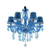 Unique Pendant Light Hotel Living Room European Style Blue Crystal Chandelier