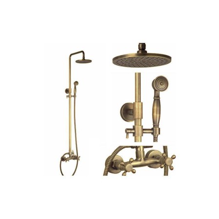 Bathroom Antique Rain Mixer Shower System with Hand Sprayer Shower Set