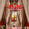 Bedroom Hotel Room Modern European Crystal Chandelier Red Color Ceiling Light