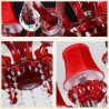 Bedroom Hotel Room Modern European Crystal Chandelier Red Color Ceiling Light