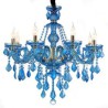 Living Room Bedroom Large Blue Crystal Chandelier European Pendant Light