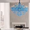 Living Room Bedroom Large Blue Crystal Chandelier European Pendant Light