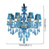 Living Room Bedroom Large Blue Crystal Chandelier European Pendant Light