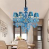 Living Room Bedroom Large Blue Crystal Chandelier European Pendant Light