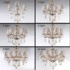 Bedroom Study Classic European Crystal Chandelier Cognac Pendant Light