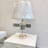 Fabric Lamphade Desk Lamp Bedroom Study Reading Light Crystal Table Lamp