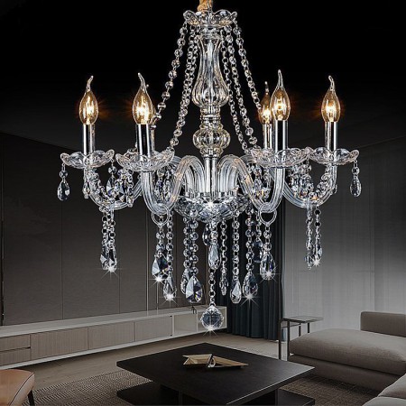 Transparent Ceiling Light Bedroom Living Room Large European Crystal Chandelier