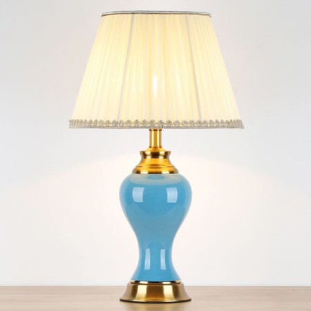 Solid Color Glazed Ceramic Counter Lamp Bedroom Living Room Modern Simple Ceramic Table Lamp