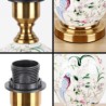 Flower And Bird Pattern Counter Lamp Bedroom Living Room Modern Ceramic Table Lamp