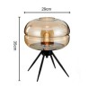 Bedroom Living Room Modern Amber Glass Table Lamp Desk Decor Lamp