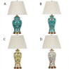 Ceramic Glaze Living Room Bedroom Lamp Blue Boho Table Lamp