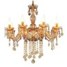 European Crystal Chandelier Elegant Amber Pendant Light Bedroom Dining Room