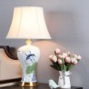 Hand Drawn Pattern Lamp Simple Ceramic Base Lighting Bedroom Study Light Modern Table Lamp