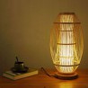 Creative Desk Lamp Bedside Writing Desk Light Elliptical Bamboo Table Lamp