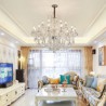 Large European Crystal Chandelier White Pendant Light Living Room Dining Room