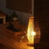 Hand Woven Special Desk Lamp Hotel Room Tearoom Lighting Elliptical Bamboo Basket Table Lamp