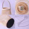 Hand Woven Special Desk Lamp Hotel Room Tearoom Lighting Elliptical Bamboo Basket Table Lamp