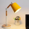 Foldable Rotatable Table Lamp White/Black Fixture Pink/Blue/Green/Yellow/Gray Shade Postmodern Iron + Wooden Table Lamp