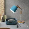 Foldable Rotatable Table Lamp White/Black Fixture Pink/Blue/Green/Yellow/Gray Shade Postmodern Iron + Wooden Table Lamp