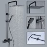 Thermostatic Shower Faucet System Liftable Shower Chrome/Black Color