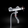 Thermostatic Hand Shower Set with Tub Spout on a Wall