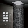 Rainfall Shower Head+Massage Spa Side Sprayer Jets Chrome Thermostatic Shower Faucet System