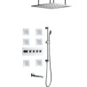 Rainfall Shower Head+Massage Spa Side Sprayer Jets Chrome Thermostatic Shower Faucet System