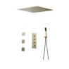 Massage Spa Side Spray Jets Thermostatic Faucet Shower System Brushed Gold Concealed Installation