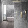 Massage Spa Side Spray Jets Thermostatic Faucet Shower System Brushed Gold Concealed Installation