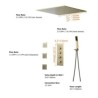 Massage Spa Side Spray Jets Thermostatic Faucet Shower System Brushed Gold Concealed Installation