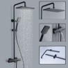 Chrome/Black Color Thermostatic Shower Faucet System Optional Lifting Shower Rod