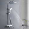 Chrome/Black Color Thermostatic Shower Faucet System Optional Lifting Shower Rod