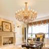 Living Room Dining Room European Crystal Chandelier Luxury Cognac Pendant Light