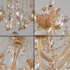 Living Room Dining Room European Crystal Chandelier Luxury Cognac Pendant Light