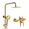 Optional Thermostatic Shower Faucet System 10" Top Sprayer Shower Set Chrome/Black/Gold