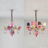 Kids Room Bedroom Colorful Crystal Chandelier European Unique Pendant Light