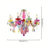 Kids Room Bedroom Colorful Crystal Chandelier European Unique Pendant Light