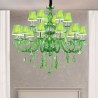 Dining Room Living Room European Crystal Chandelier Grass Green Pendant Light