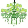 Dining Room Living Room European Crystal Chandelier Grass Green Pendant Light