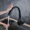 Touch Kitchen Faucet Mixer Tap with Pull Out Sprayer in Black