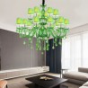 Dining Room Living Room European Crystal Chandelier Grass Green Pendant Light